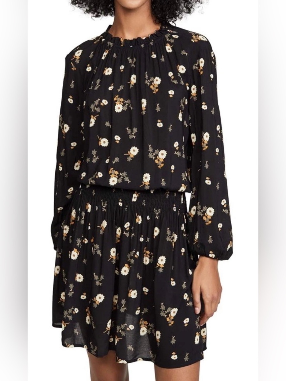 Velvet by Graham & Spencer Leslie dress is featured in a black floral print sz.S
